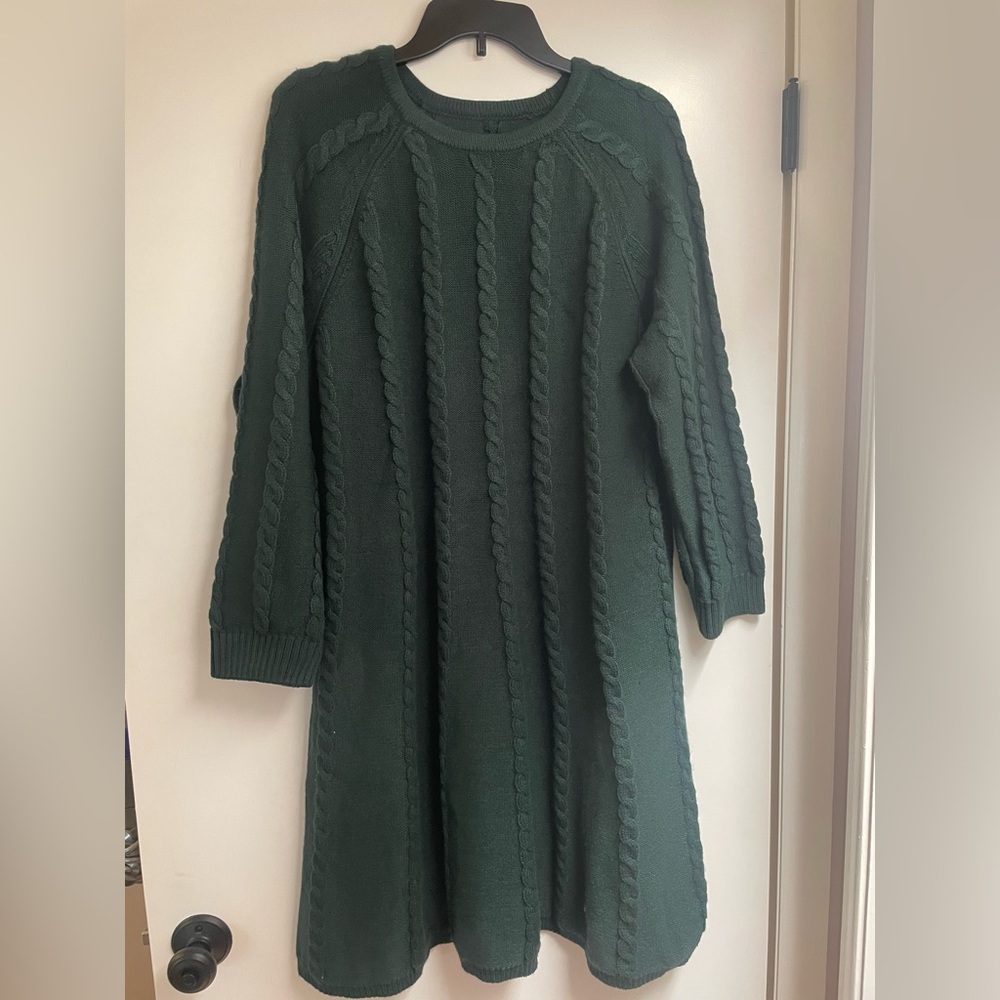 Large JH Green Sweater Dress